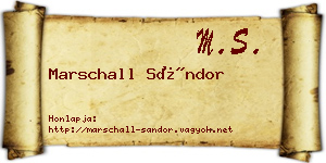 Marschall Sándor névjegykártya